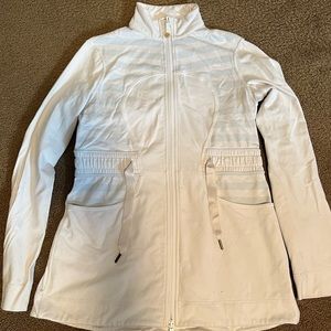Lululemon white zip up jacket with ties